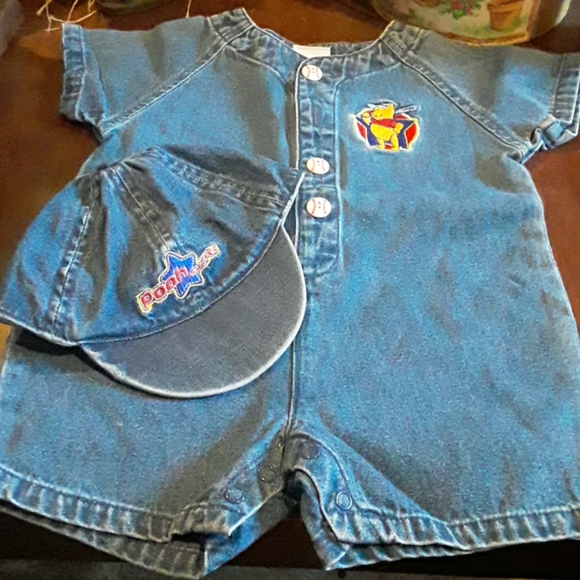 Disney Other - Winnie the Pooh--  Denim Shorts Outfit and  Hat.